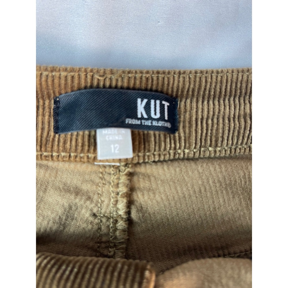 KUT from the Kloth Corduroy Rose Button Front Skirt Mushroom Size 12 - Picture 4 of 12